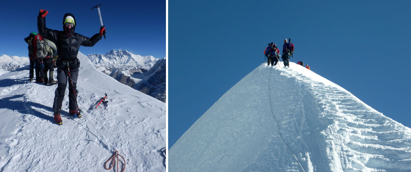 Mera Peak with Amphulapcha La Pass and island Peak